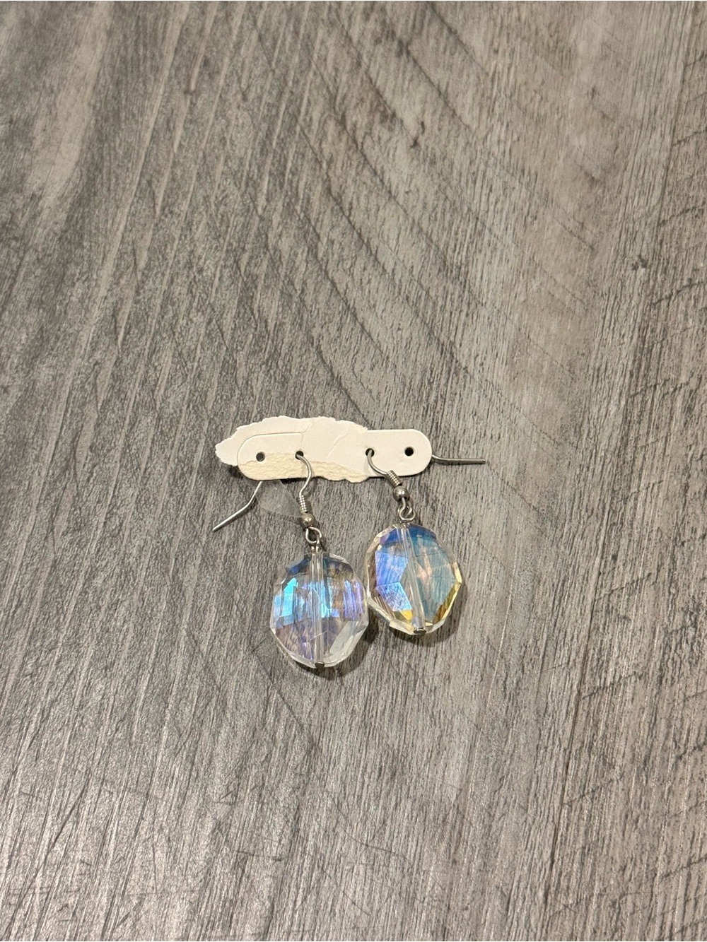 Crystal Dangle Earrings in Iridescent Blue